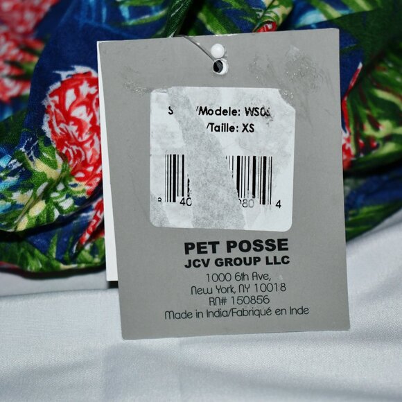 Pet Posse Hawaiian Shirt in Size: XS #150856 NWT Details: 100% Cotton Velcro Clo - Picture 3 of 3